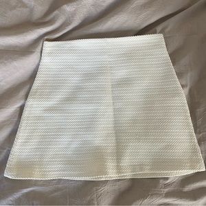 Cream Zara A line mini Knit Skirt